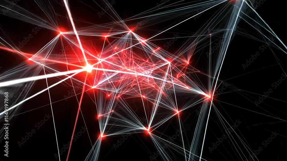 Aufkleber light beams create a mesmerizing geometric pattern in a dark digital space