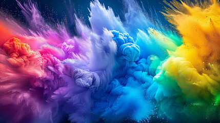 Obraz premium Vibrant Holi Festival Color Explosion, High Resolution Background With Empty Space For Text