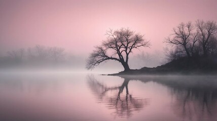 lone tree in lake stormy sky moody atmosphere