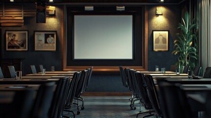 Modern Conference Room Interior Design: Dark Elegance & Minimalism