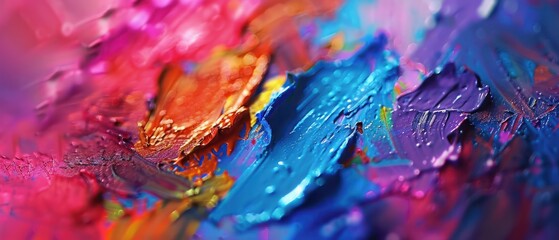 Abstract, blurred background. Figure acrylic paints of bright colors. Acrylic texture. Acrylic paint. Acrylic paint texture.