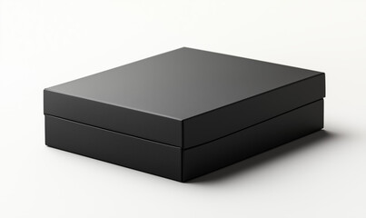 Naklejka premium a jet black color box for mockup on a white isolated background