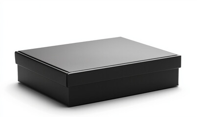 Naklejka premium a jet black color box for mockup on a white isolated background