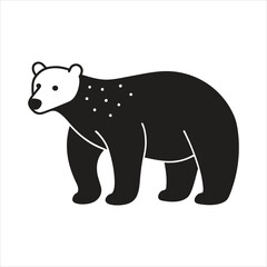 Christmas Polar Bear Silhouette Vector Design for Holiday and Winter Themed Artwork