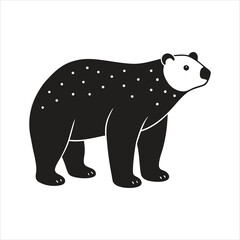 Christmas Polar Bear Silhouette Vector Design for Holiday and Winter Themed Artwork