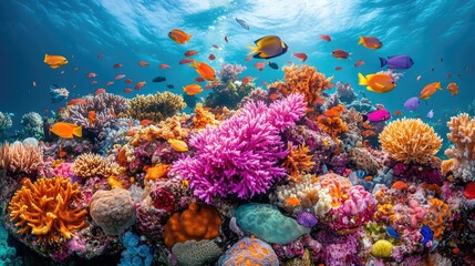 Obraz premium Vibrant Underwater Coral Reef Ecosystem