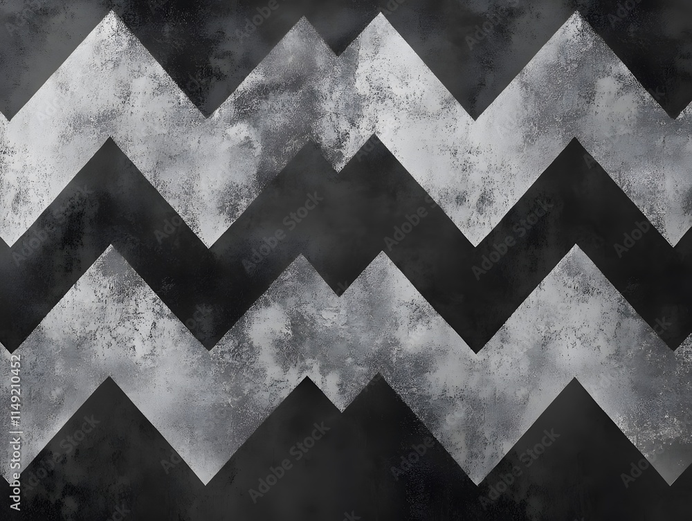 Poster grey and black chevron pattern with textured surface