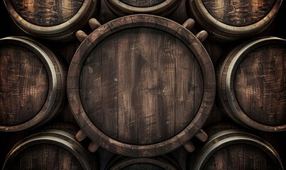 A wooden barrel with a hole in the middle