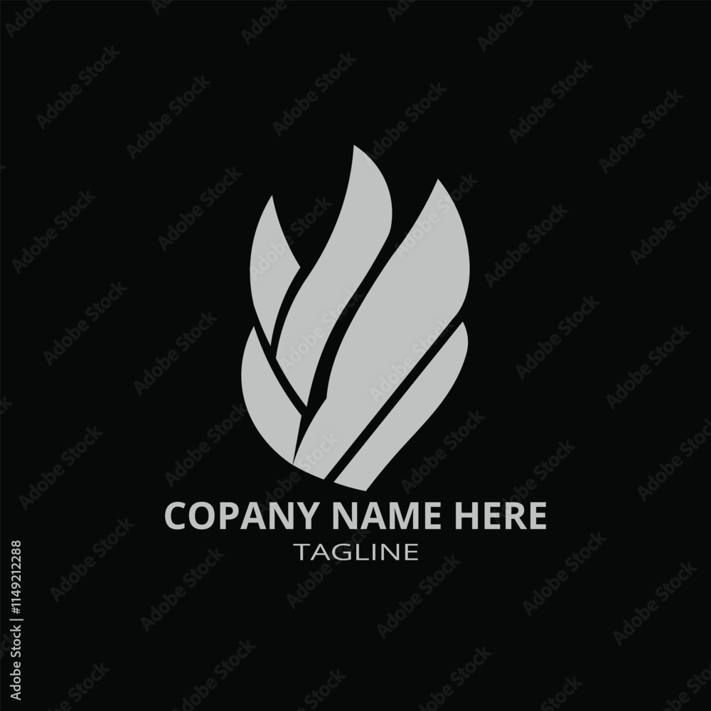 Poster modern geometric logo design with abstract shapes resembling a monogram. the placeholder text reads 