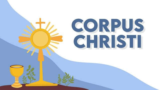 happy corpus christi day with gold colored trophy