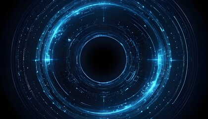 Abstract Blue And Purple Glowing Neon Energy Laser Lines Flying On A Black Background