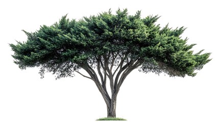Fototapeta premium cypress tree with dark green foliage isolated on white background