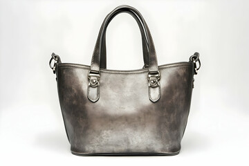 Stylish Gunmetal Leather Tote Bag Photo