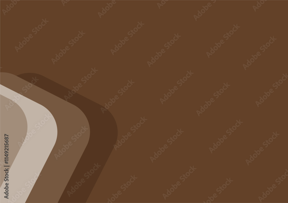 Poster brown abstract background with brown gradient curved lines. fluid background