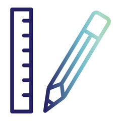 School world icon on line gradient style. Learn and play icon