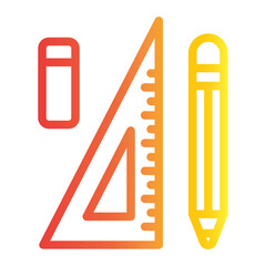 School world icon on line gradient style. Learn and play icon