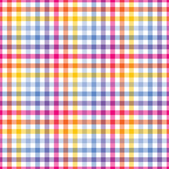 Vibrant Summer Plaid Check Seamless Pattern - Cute plaid check repeating pattern design