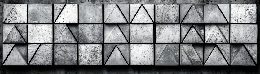 Geometric Concrete Tile Wall Illustration
