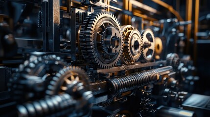 Intricate Machinery: A Close-Up of Industrial Gears
