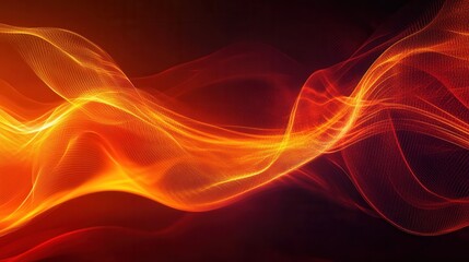 Fototapeta premium Abstract Red and Orange Wave Background Glowing Energy, Dynamic Flow, Digital Art