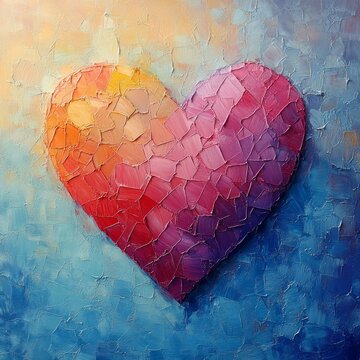 Naklejki Rough Textured Pastel Triangle Heart
