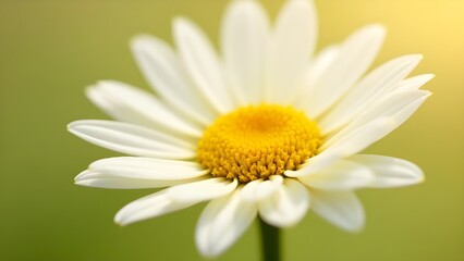 Obraz premium A macro shot of a daisy with sharp white petals and a golden yellow core