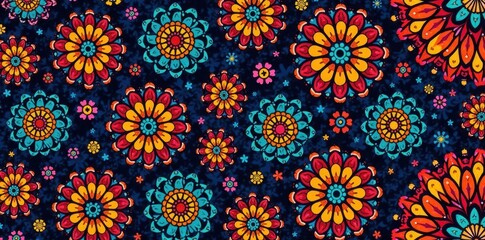 Mandala Pattern with African Floral Inspiration, geometric patterns, exotic petals