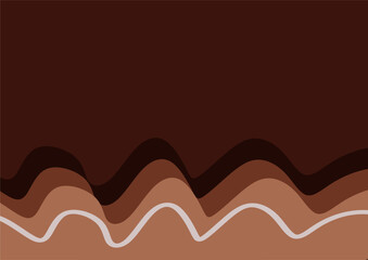 Brown abstract background with brown gradient curved lines. Fluid background