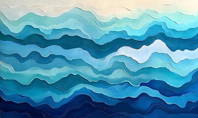 Blue gradient, textured, layered wavy pattern background.