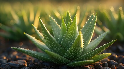Obraz premium aloe vera plants green gardening