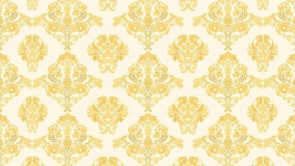 Elegant seamless damask wallpaper design in shades of gold and cream, perfect for adding a touch of luxury to any room, elegant, damask, wallpaper