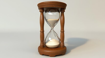 Elegant hourglass with sand in motion and plenty of space for text