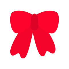 red ribbon bow for christmas tree vector illustration