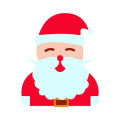 santa claus vector illustration cute in red with white bread and christmas hat