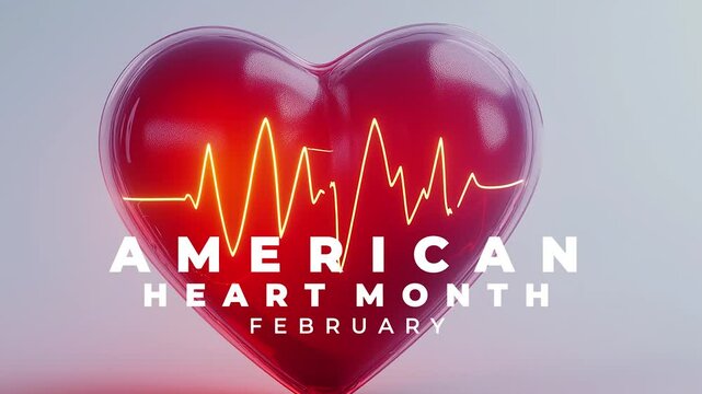 American heart month. Heart echo animation.