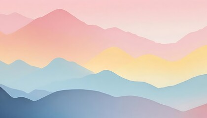 Pastel Mountainscape Scenic Tranquil Landscape View