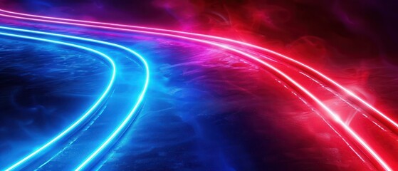 light lines, an abstract neon background, red and blue LEDs for long exposure. Creative background wallpaper