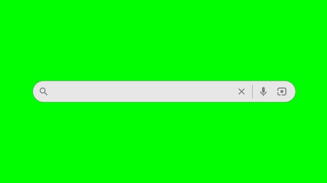 4K Animation of a URL Bar, Search Bar, and Address Bar on a Green Background for Chroma Key.