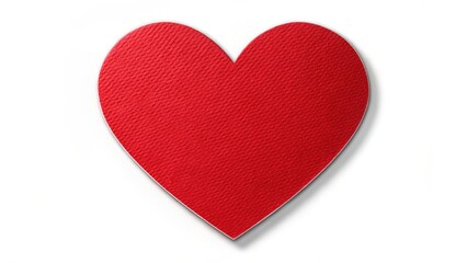 Fototapeta premium Red heart shape sticker isolated on white background with subtle texture , transparent background