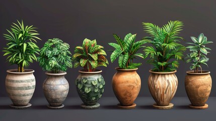 Fototapeta premium retro vintage vase and plants pots