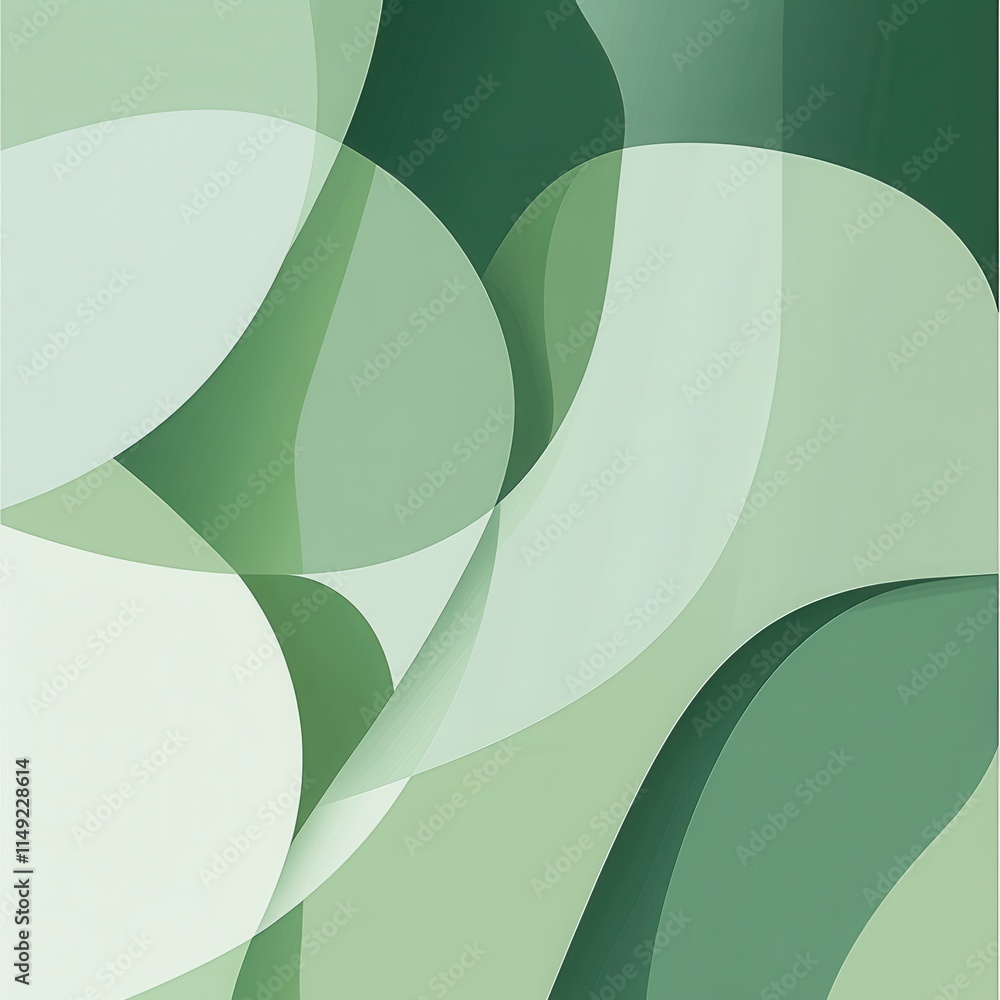 Poster abstract green and white overlapping circles background modern, elegant design for presentations and