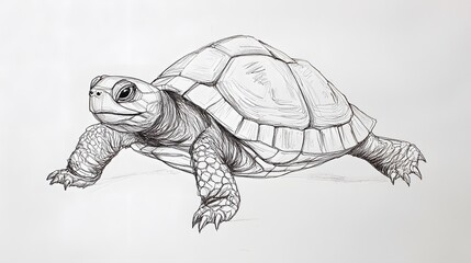 Simple line drawing of a turtle with a smiling face