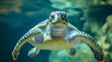 Simple line drawing of a turtle with a smiling face