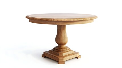 round table with pedestal base isolated on white background