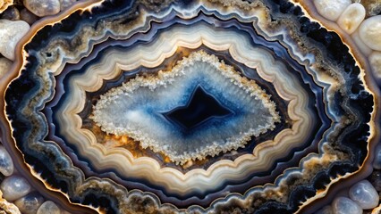 Geode with seamless obsidian pattern, rock, crystal,  rock, crystal