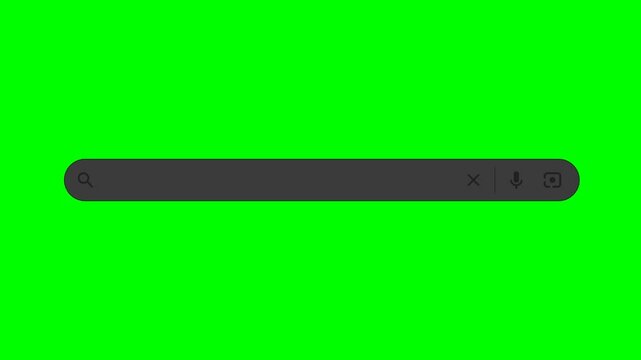 4K Animation of a URL Bar, Search Bar, and Address Bar on a Green Background for Chroma Key.