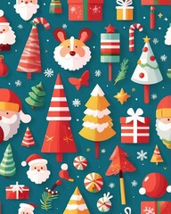 set of christmas elements