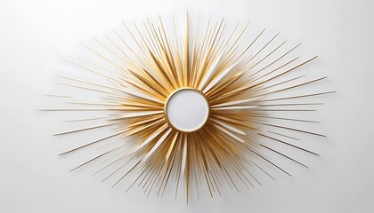 Gold and white sunburst mirror wall decor