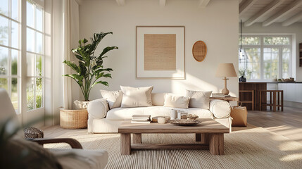 Elegant Farmhouse Interior in Modern Living Room