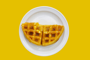 Thai waffles with corn, Thai dessert